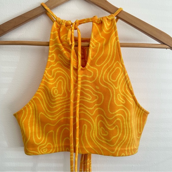 Zara Yellow Patterned Tank Top - Picture 2 of 3